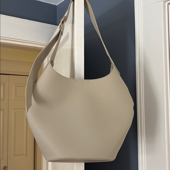 Anthropologie Faux Leather Bucket Tote Bag - Picture 6 of 7